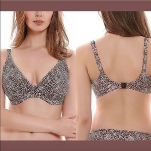 NWT‎ $74 Freya Rumble Underwire Bikini Top in Leopard [SZ 30H or 30FF US] #3179